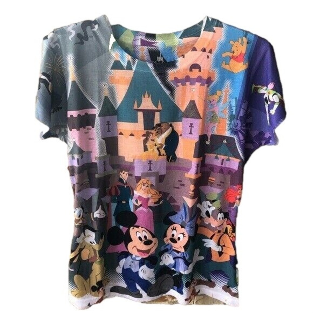 Disney‎ 60th Diamond Anniversary Short Sleeve Knit T Shirt Womens M Mickey Mouse